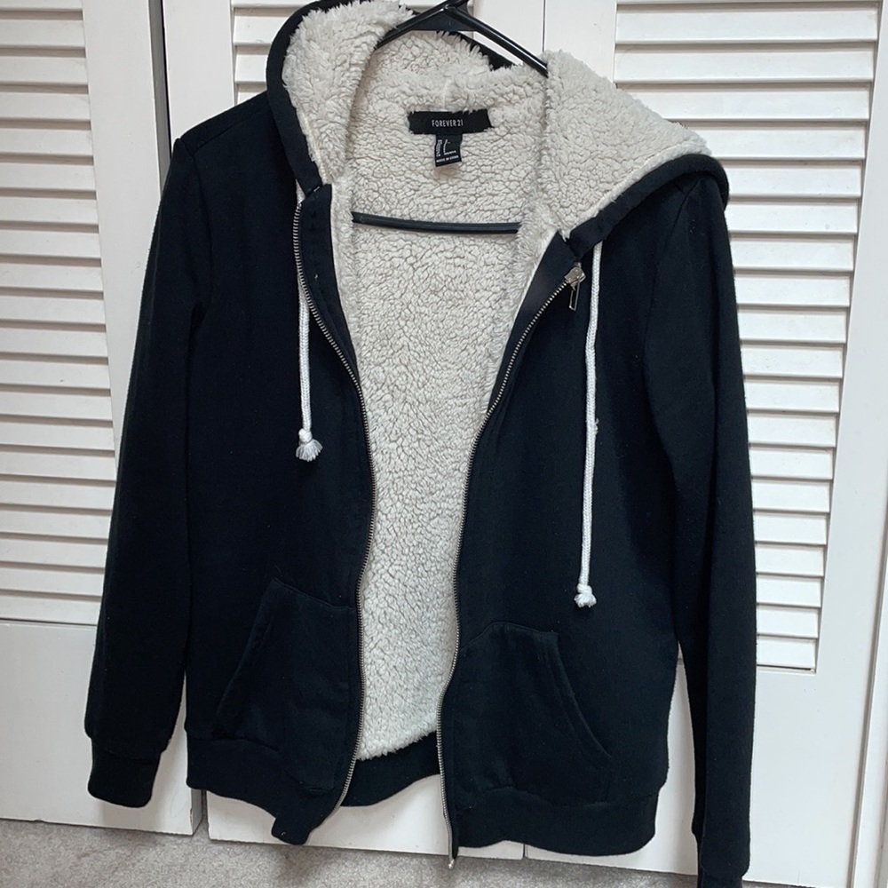 Sherpa hooded zip up